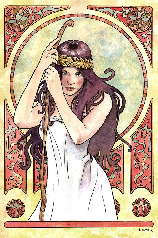 Athah Poster Modern Art Nouveau 3 18x12 inch Paper Print